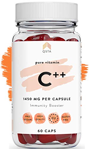 Keto Vitamina C ++ 1450mg (60 DIAS) - Vitamina C Pura Sin Azucar en Capsulas - Aumenta Sistema Inmune, Controla colesterol, Antioxidante, Reduce Cansancio, Vegano - Sin Soja, Sin Gluten +MEDICOS