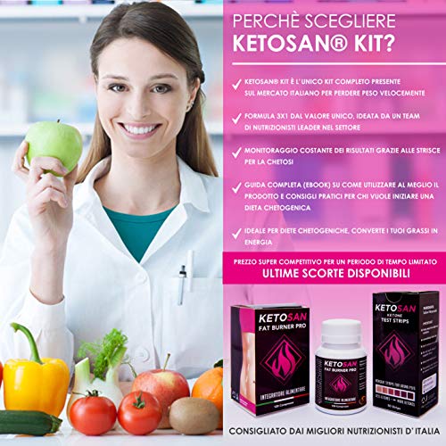 KETOSAN® Fat Burner Pro 3X1 | KIT: 120 PASTILLAS PARA ADELGAZAR + 50 TIRAS REACTIVAS PARA CETOSIS + E-BOOK E-BOOK DIETA CETOGÉNICA | quemagrasas potente para adelgazar | 100% Vegano