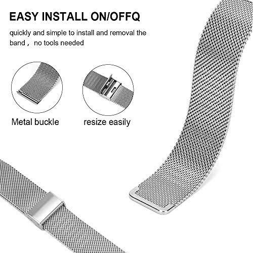 Keweni para Samsung Galaxy Active Strap, Pulsera de Repuesto con Correa de Metal para Samsung Galaxy Watch Active/Active 2 / Galaxy Watch 42 mm/Gear Sport/Gear S2 Classic Smartwatch (Negro)