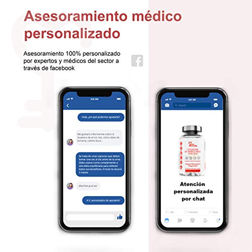 KeyHealth | Levadura de Arroz Rojo con Coencima Q10 | Para 3 Meses | Con Alcachofa y Vegetales Añadidos Ayuda a Reducir el Colesterol 90 cápsulas de 550 mg