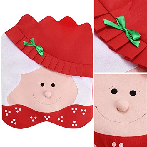 Kfnire Cubierta de la Silla Decorativa, 2Pcs Sr. / Sra. Papá Noel Navidad Cocina Comedor Silla Cubiertas Decoración de Navidad Decoración (# A)