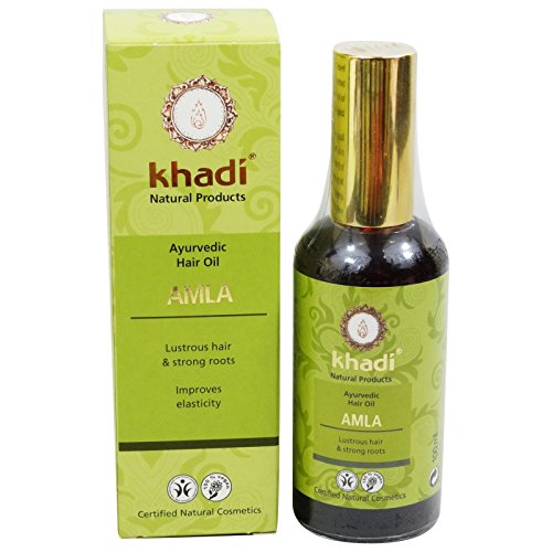 KHADI Aceite Capilar Amla - Trata el cabello dañado - Promueve el crecimiento del cabello - Contra la caída del cabello