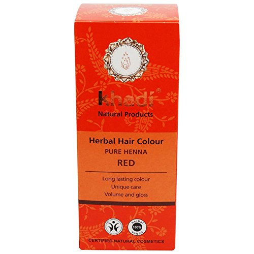 Khadi Pura Henna - Tinte 100% Natural para el Cabello - 1 Ingrediente Icónico - Tinte Color Anaranjado Claro y Castaño Cobrizo - Cubre con Barniz Protector - Acondiciona e Ilumina - Polvo Soluble 100g