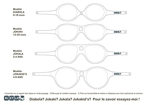 Ki ET LA – Gafas de sol para Bebé modelo Jokakids – 100% irrompibles - color Azul Verdoso – 4-6 años