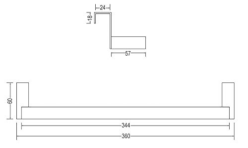 Kibath L322294 Toallero Mueble de baño (36cm). Sin taladros, Fabricado en Acero Inoxidable con Acabado Cromo Brillo