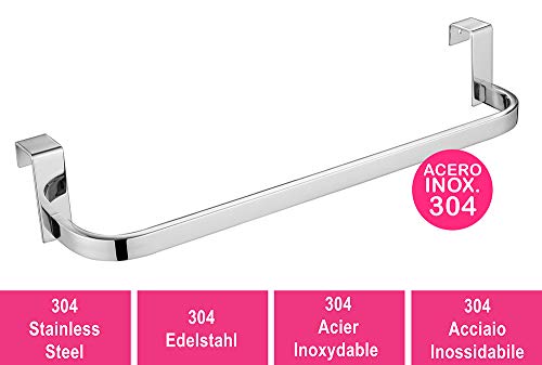 Kibath L322294 Toallero Mueble de baño (36cm). Sin taladros, Fabricado en Acero Inoxidable con Acabado Cromo Brillo