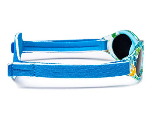 Kiddus Gafas de sol PREMIUM POLARIZADAS para bebé, niño y niña. 0 meses a 2 años. UV400 100% protección rayos UVA y UVB. Suave puente de SILICONA para la nariz. Banda ajustable de NEOPRENO
