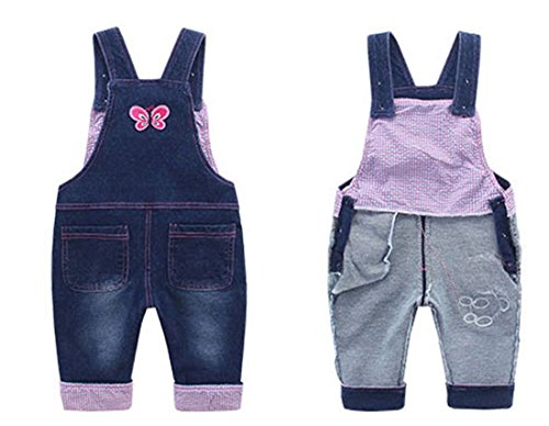 Kidscool - Peto vaquero para niñas, diseño de conejito, suave, estilo casual