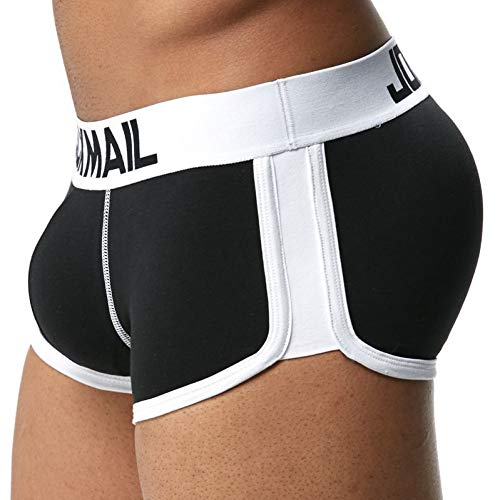 KIHUI Calzoncillos De Boxeadores para Hombre De Marca Que Mejoran La Cajuela con Bulto Bolsa De Pene Gay Frente + Parte Posterior Copa Extraíble Doble Extraíble