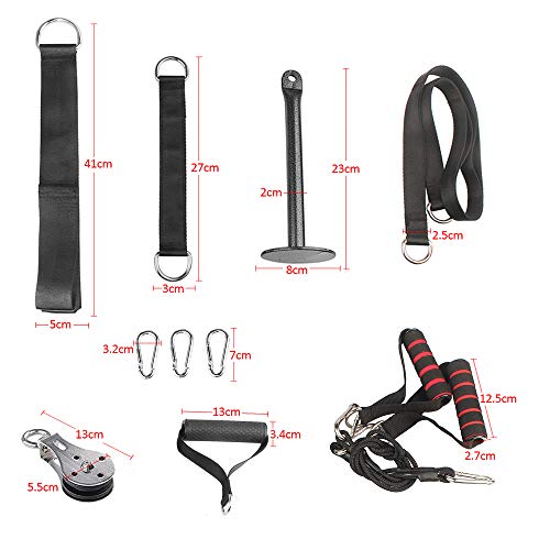 KIKILIVE Accesorio de Entrenamiento para Antebrazos, poleas Gimnasio,Pesos de muñeca para antebrazo con Brazos y Cuerdas, Entrenador de Resistencia de Rodillos Equipo para Ejercicios