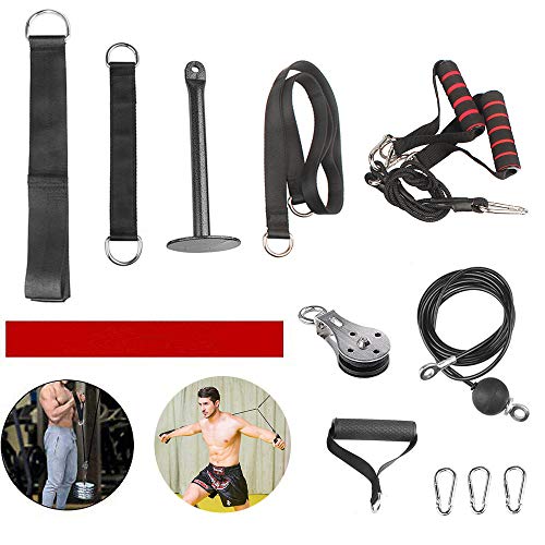 KIKILIVE Accesorio de Entrenamiento para Antebrazos, poleas Gimnasio,Pesos de muñeca para antebrazo con Brazos y Cuerdas, Entrenador de Resistencia de Rodillos Equipo para Ejercicios