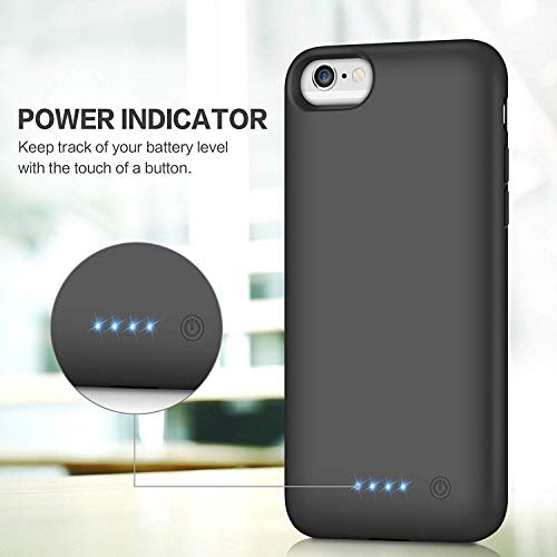 kilponen Funda Batería para iPhone 6/6S/7/8, [6000mAh] Funda Cargador Portatil Batería Externa Ultra Carcasa Batería Recargable Power Bank Case para iPhone 6/6S/7/8 (4.7 Pulgadas)