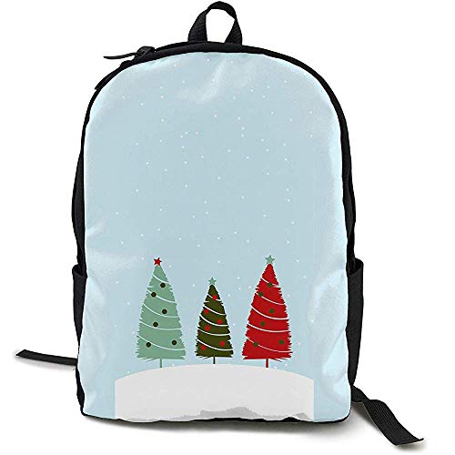 Kimi-Shop Mochila Escolar Árbol de Navidad 3D Adulto al Aire Libre Ocio Deportes Mochila