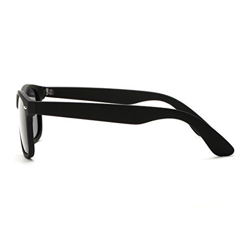 kimorn Polarizado Gafas De Sol Clásico Unisexo Cuerno Rimmed Años 80 Retro AE0300 (Negro, 52)