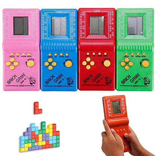 Kinbelle - Juego de mano Tetris juguetes clásicos de bolsillo con arcada LCD, diseño vintage de ladrillo
