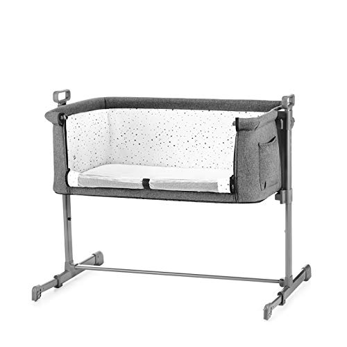 Kinderkraft Cuna Colecho 2 en 1 NESTE, Ajustable, Plegado Fácil, Gris Mezcla