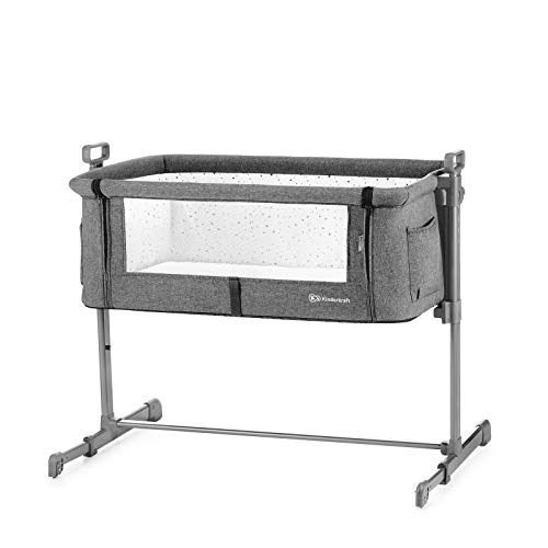 Kinderkraft Cuna Colecho 2 en 1 NESTE, Ajustable, Plegado Fácil, Gris Mezcla