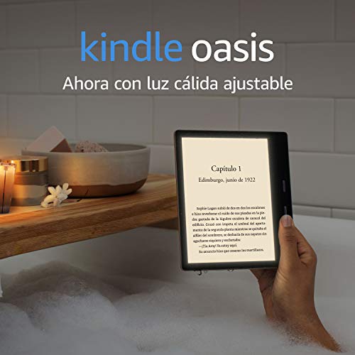 Kindle Oasis, ahora con luz cálida ajustable, resistente al agua, 32 GB, 4G gratis + wifi, grafito