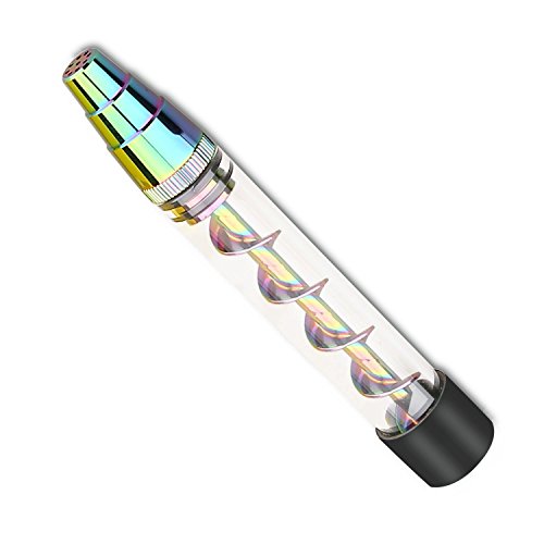 King Gift Twisty Glass Blunt – Viene con una botella de cristal, un kit de limpieza – Tubo de fumar para tabaco, hierbas secas, té, hojas de hierbas y especias (arco iris)