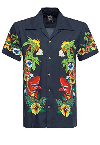 King Kerosin Mermaid Camisa, Azul Marino, XXXXL para Hombre