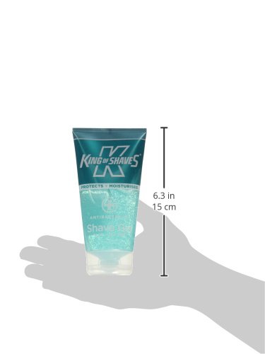King of Shaves AlphaGel Gel de afeitado para pieles sensibles, antibacteriano, limpieza activa, 150 ml