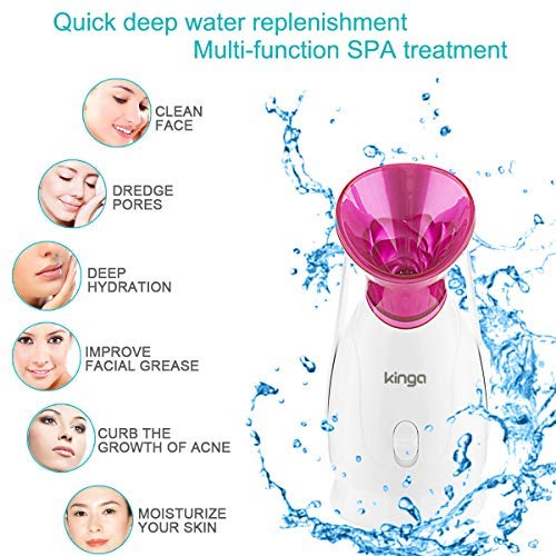 KINGA Nano Ionic Facial Steamer Inicio Spa Hot Mist 10Min Apertura Poros