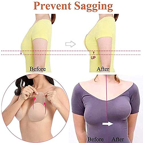 KingYue Levantamiento de Senos Sin Tirantes Sin Espalda Pétalos Nippless Cubiertas Push Up Sujetador Adhesivo Invisible Autoadhesivo para Mujeres