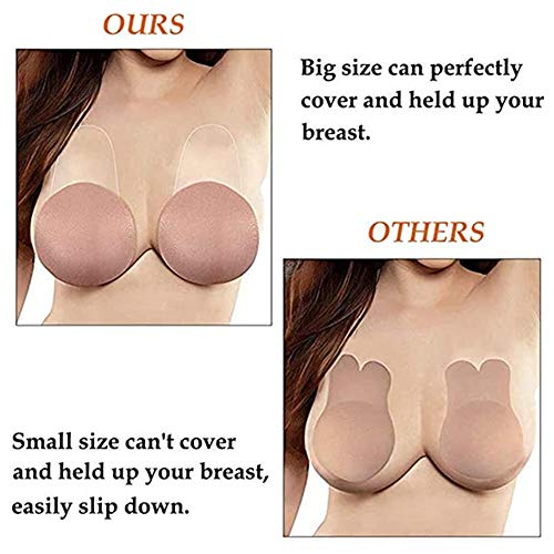 KingYue Levantamiento de Senos Sin Tirantes Sin Espalda Pétalos Nippless Cubiertas Push Up Sujetador Adhesivo Invisible Autoadhesivo para Mujeres