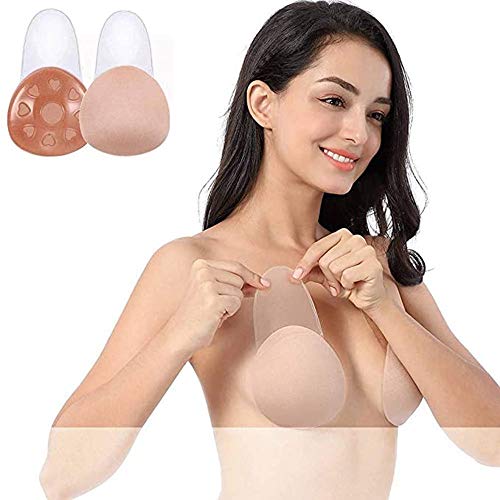 KingYue Levantamiento de Senos Sin Tirantes Sin Espalda Pétalos Nippless Cubiertas Push Up Sujetador Adhesivo Invisible Autoadhesivo para Mujeres
