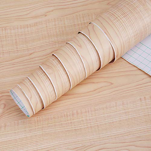 KINLO Pegatina de Mueble de Madera Ropa 0,61 * 5M Autoadhesivo Papel Pintado Impermeable para Muebles/Cocina/Baño Color (1 Rollo, Madera 1)