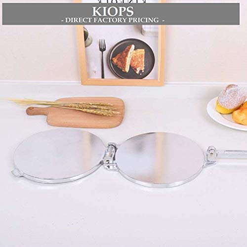 Kiops - Prensa de tortilla, de aluminio, para tortillas mexicanas Tacaos, manual, molde de tortilla, con mango resistente, plegable, 20 cm
