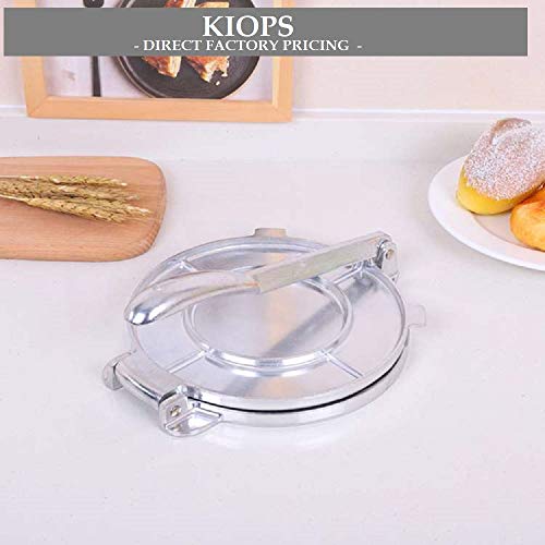Kiops - Prensa de tortilla, de aluminio, para tortillas mexicanas Tacaos, manual, molde de tortilla, con mango resistente, plegable, 20 cm