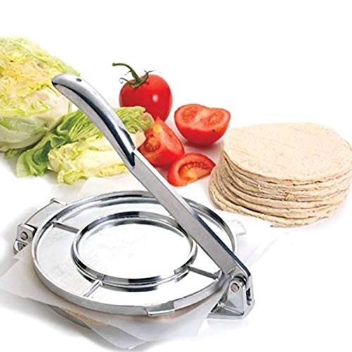 Kiops - Prensa de tortilla, de aluminio, para tortillas mexicanas Tacaos, manual, molde de tortilla, con mango resistente, plegable, 20 cm