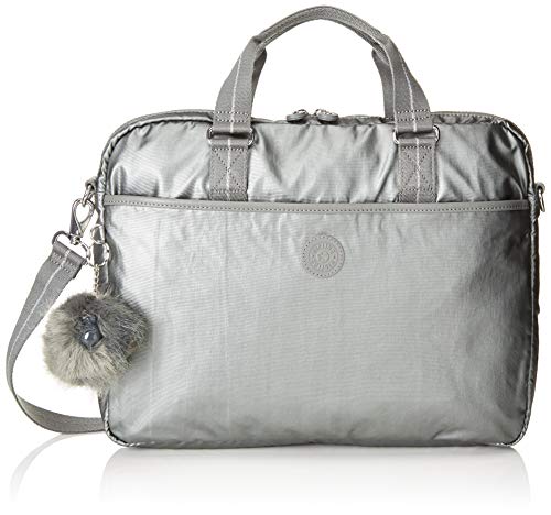 Kipling KAITLYN Maletín, 40 cm, 11 liters, Gris (Metallic Stony)