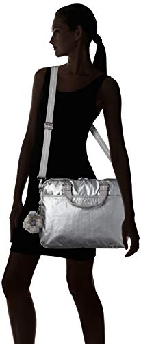 Kipling KAITLYN Maletín, 40 cm, 11 liters, Gris (Metallic Stony)