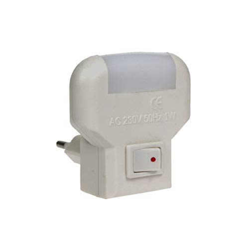 Kippen 1430 - Punto de luz nocturna con interruptor de encendido/apagado, color blanco