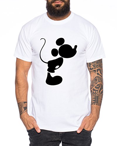 Kiss Mouse King Queen Partnerlook Camiseta de los Pares Dulce para Parejas como Regalos, Größe2:4XL;Partner Shirts:Herren T-Shirt Weiß