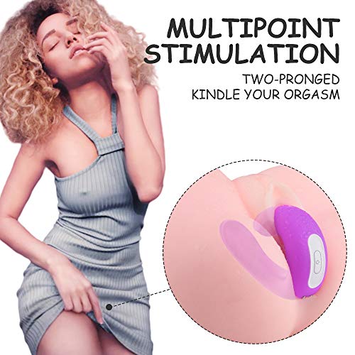 Kissplay Vībrǎdôręș Mujer Vibradôr para Paréjas, Tipo U Vībrǎdoręș para Mujer,doble Motor de 9 Modos, Bràgàș Mujer Pareja Clítóris, Estimulạción Clítóris Puntó Ġ, magnético recargable Purple
