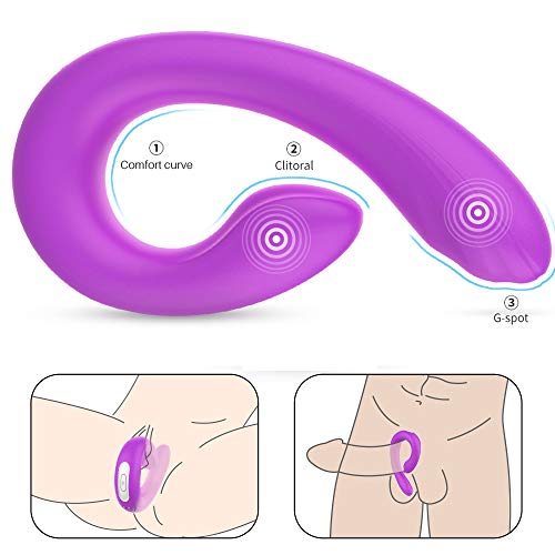 Kissplay Vībrǎdôręș Mujer Vibradôr para Paréjas, Tipo U Vībrǎdoręș para Mujer,doble Motor de 9 Modos, Bràgàș Mujer Pareja Clítóris, Estimulạción Clítóris Puntó Ġ, magnético recargable Purple