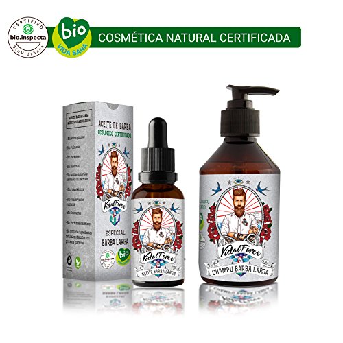 Kit Barba Larga  Aceite Ecologico 30ml+ Champu Barba, Rostro y Cabello  100ml