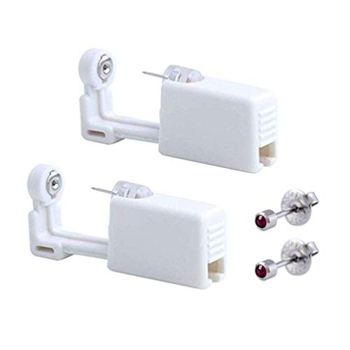 Kit de 2 pistolas para piercing en la oreja desechables, esterilizadas, sin dolor