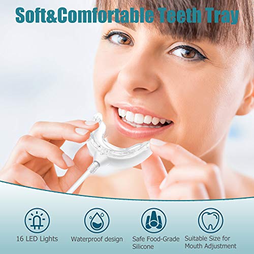 Kit de Blanqueamiento Dental,Kit de Blanqueamiento de Dientes,Profesional Teeth Whitening Kit con Bandeja bucal, 10 Tiras Blanqueadoras de Dientes