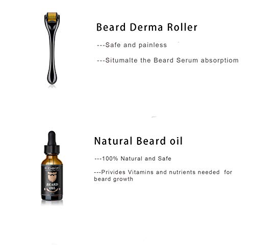 Kit de crecimiento de barba para hombre, kit de crecimiento de barba, suero activador de crecimiento de barba, rodillo de barba para hombres, rodillo de derma para hombres