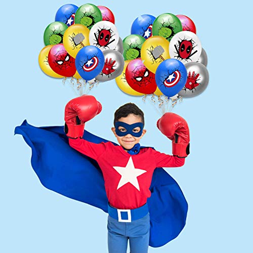 Kit de Decoraciones Superhéroes, Pancartas,Globos,Adornos de Pastel Superhéroes, de Fiesta Temáticos Superhéroe Suministros