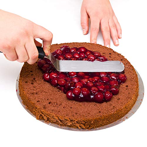 Kit de espátula de glaseado premium de 4 piezas, WisFox espátulas de glaseado de acero inoxidable en ángulo de 3 piezas profesionales de y espátula de glaseado de acero inoxidable recta de 1 pieza