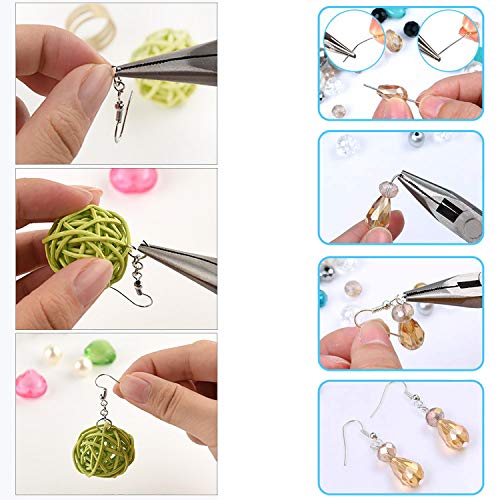 Kit de Hacer Bisutería 650 Piezas Kit de Accesorios de Joyería Herramientas de Reparación de Joyas Adecuado para Hacer y Reparar Collares y Pulseras y Pendientes Accesorios, Plata