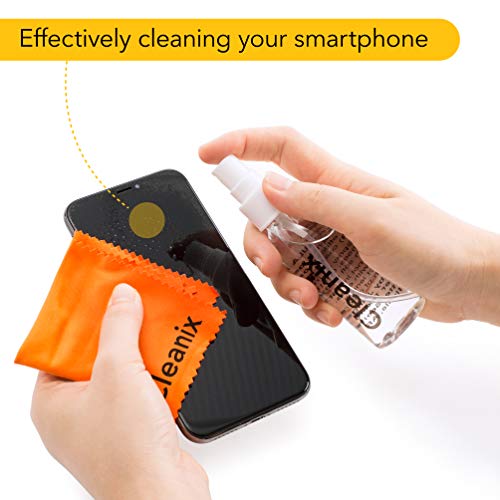 Kit de Limpieza Spray Limpia Gafas Sin Alcohol de 60ml con Dos Paños De Microfibra Limpiadores Líquido Ópticos Pantallas Ordenadores y Cámaras - Muy Fácil De Usar