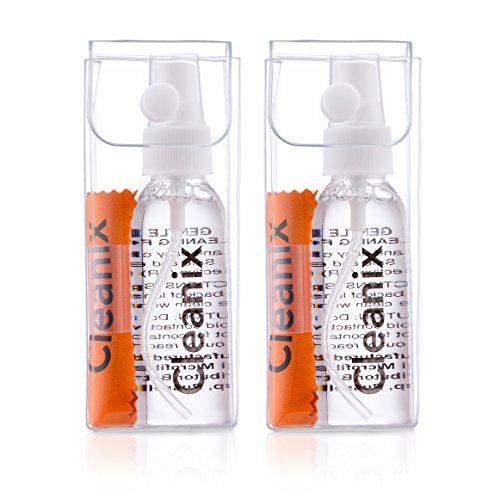 Kit de Limpieza Spray Limpia Gafas Sin Alcohol de 60ml con Dos Paños De Microfibra Limpiadores Líquido Ópticos Pantallas Ordenadores y Cámaras - Muy Fácil De Usar