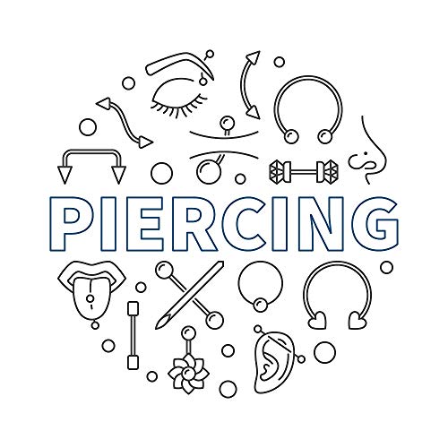 Kit de piercing para la nariz, 10 unidades y pCare Pro para el cuidado posterior de la nariz, 4 onzas