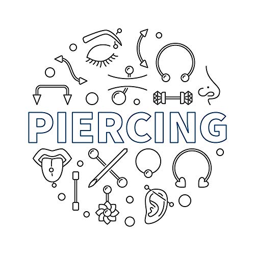Kit de piercing para la nariz, 10 unidades y pCare Pro para el cuidado posterior de la nariz, 4 onzas